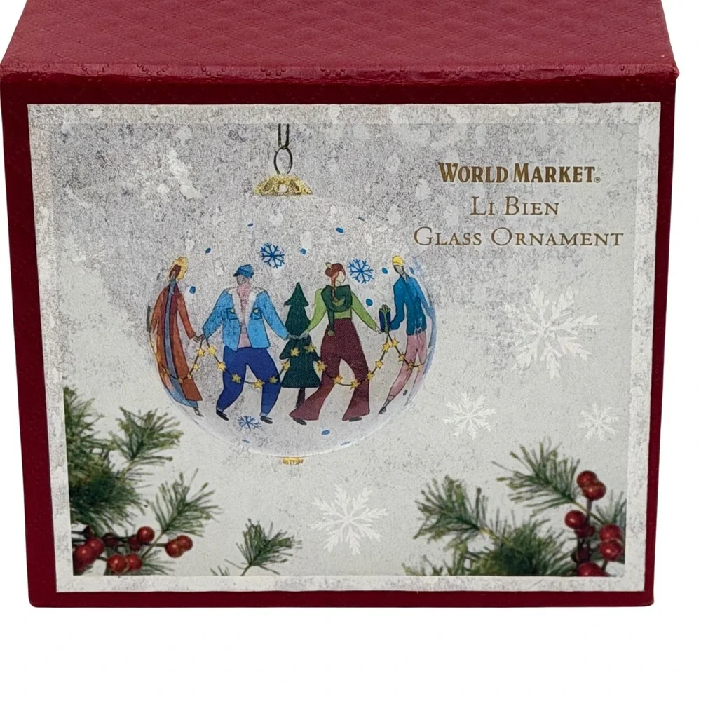 Pier Place World Market Li‎ Bien 2021 Peace On Earth Glass Ornament Holiday New